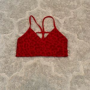 Balance athletica red cheetah flow bra